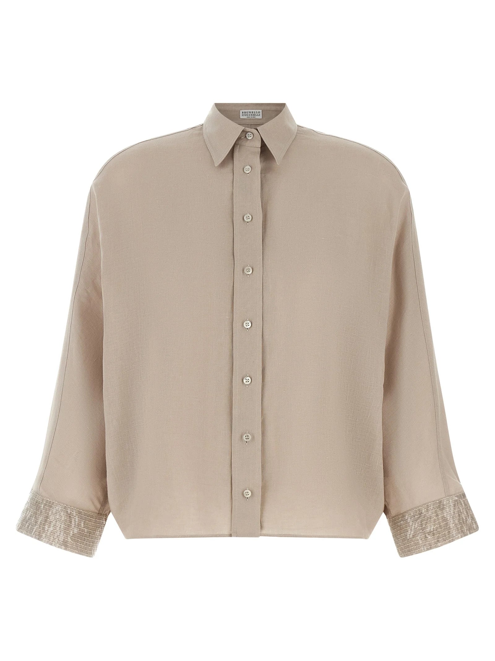 Brunello Cucinelli Beige Linen Blouse - XXS