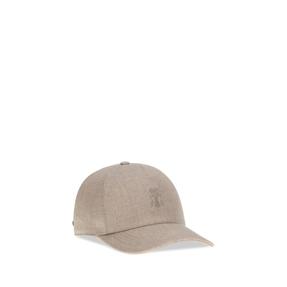 Brunello Cucinelli Gorra de Lino Beige (Gorra de Béisbol) - S