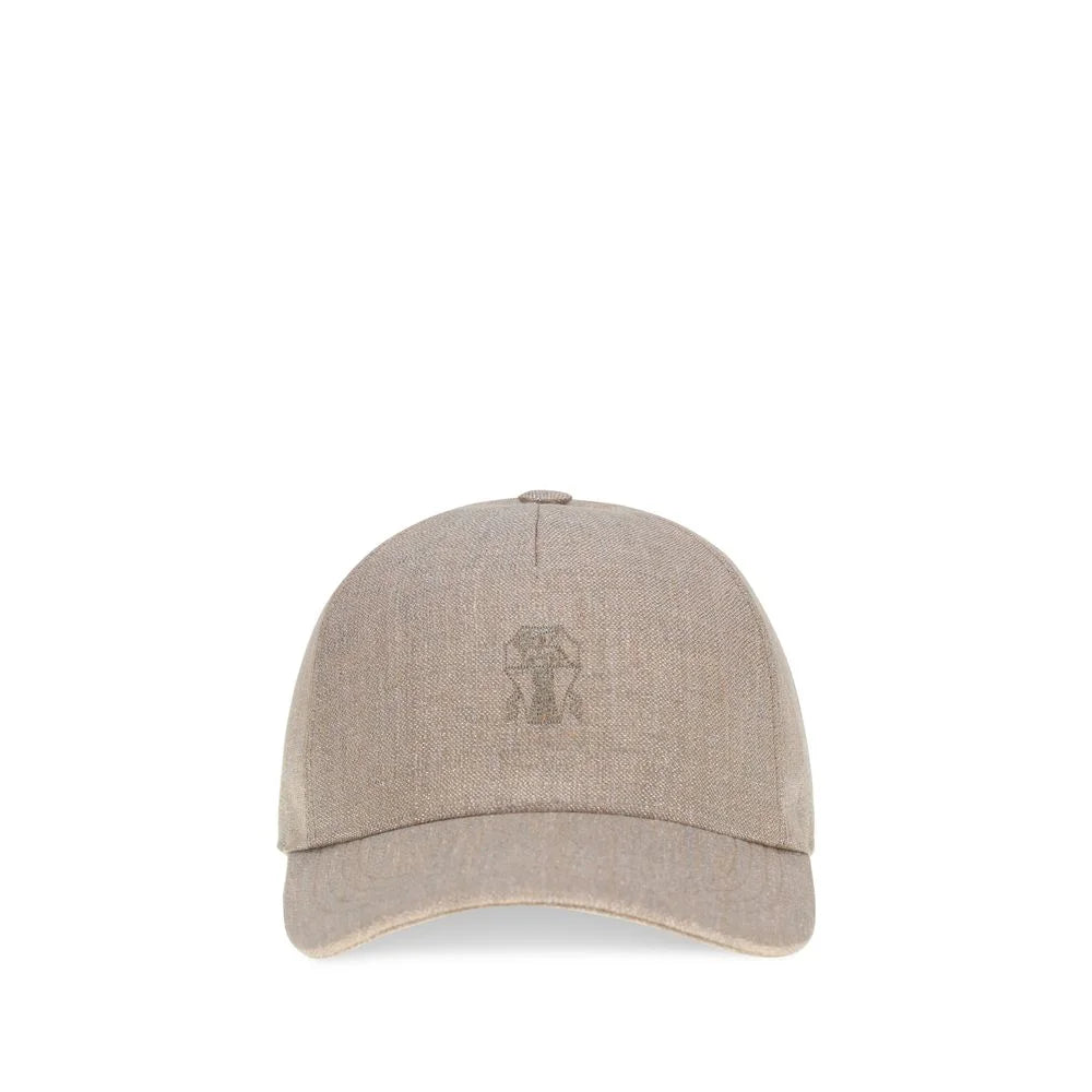 Brunello Cucinelli Gorra de Lino Beige (Gorra de Béisbol) - S