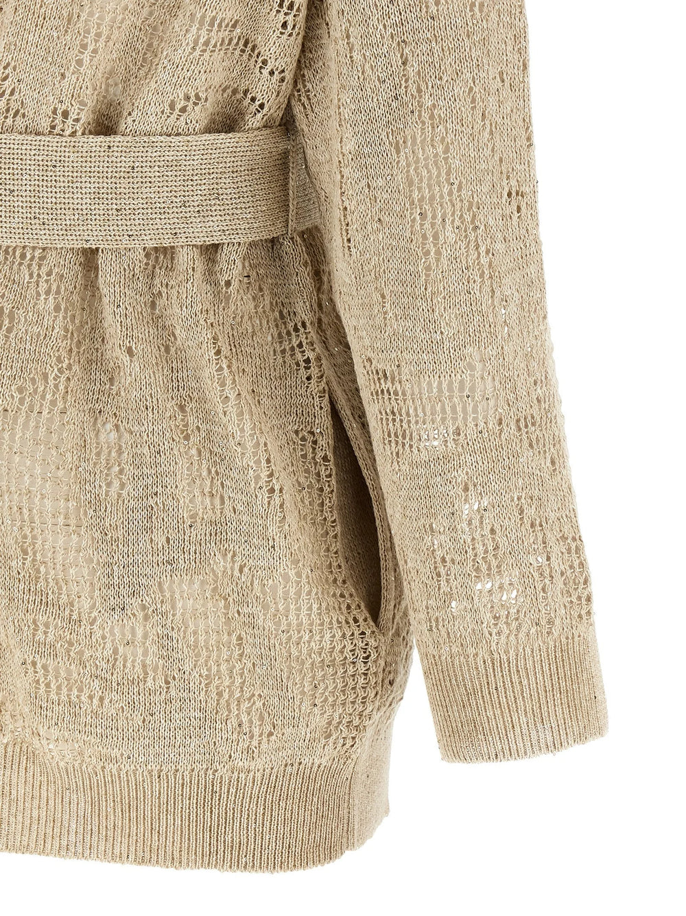 Brunello Cucinelli Beige Linen Cardigan