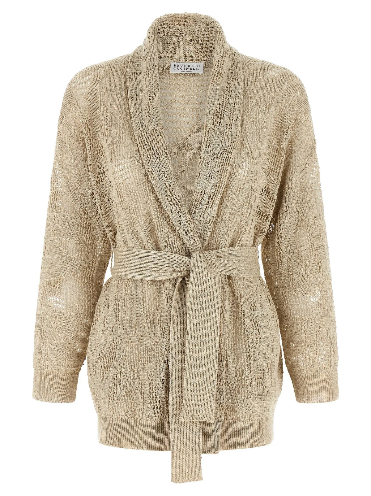 Brunello Cucinelli Beige Linen Cardigan