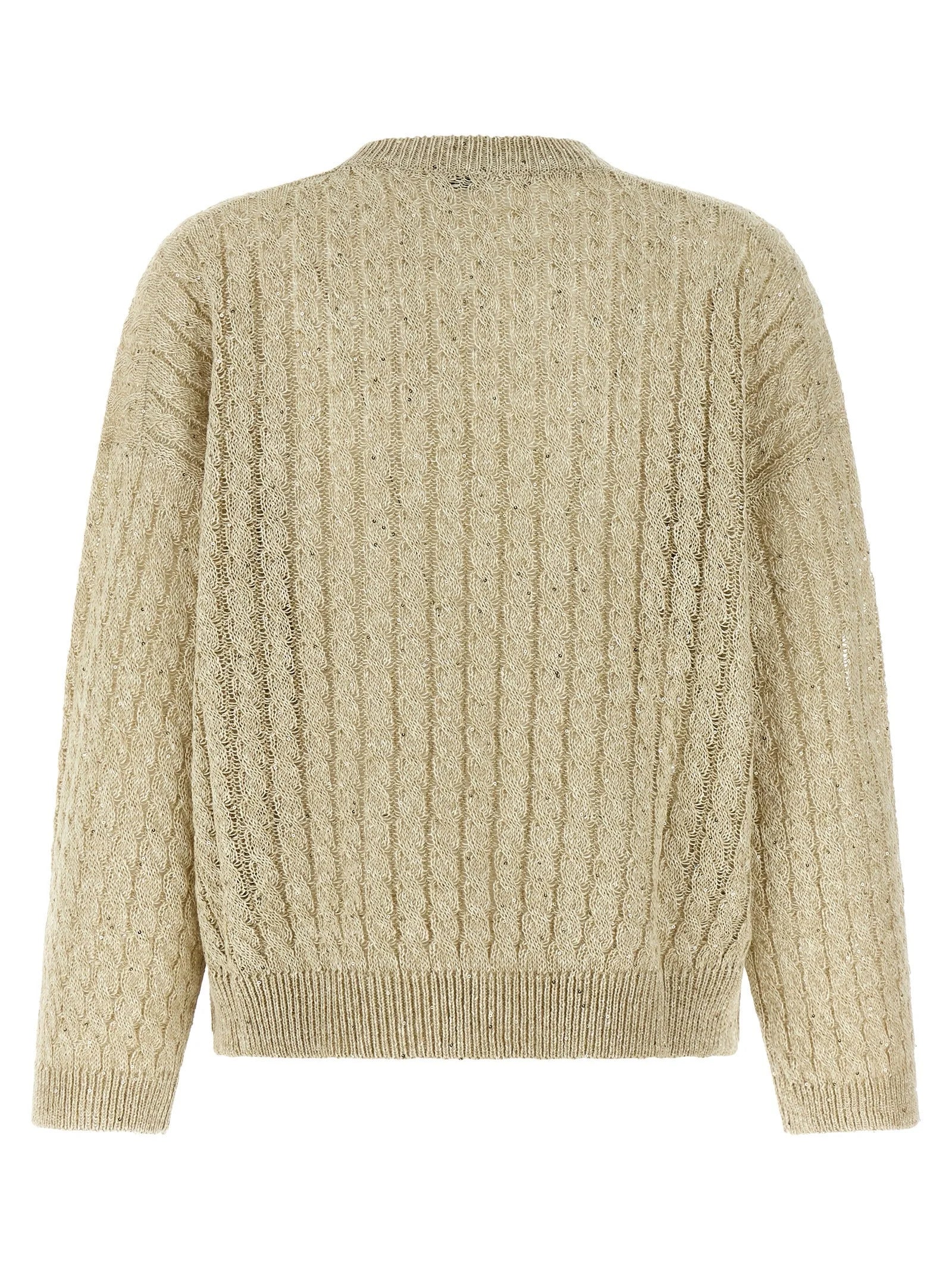 Brunello Cucinelli Beige Linen Cardigan