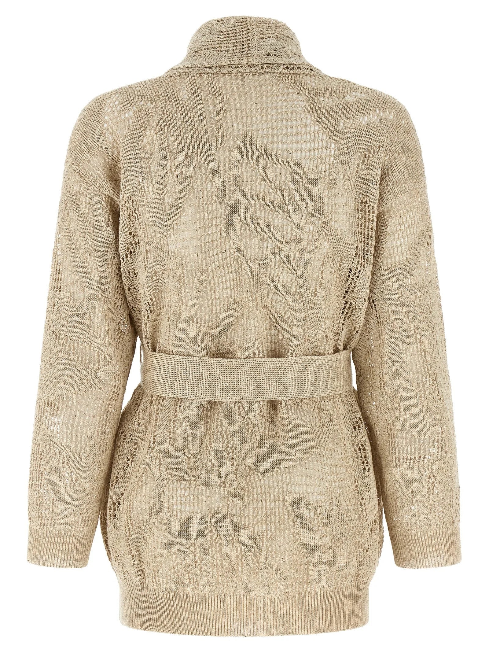 Brunello Cucinelli Beige Linen Cardigan
