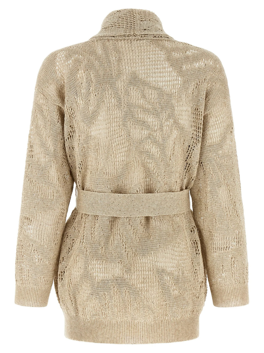 Brunello Cucinelli Beige Linen Cardigan