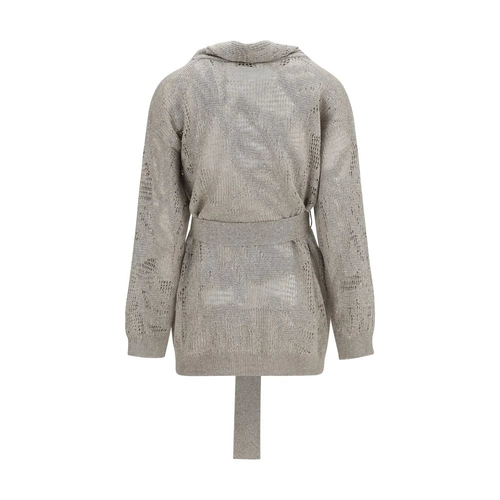 Cardigan in Lino Beige Brunello Cucinelli - M
