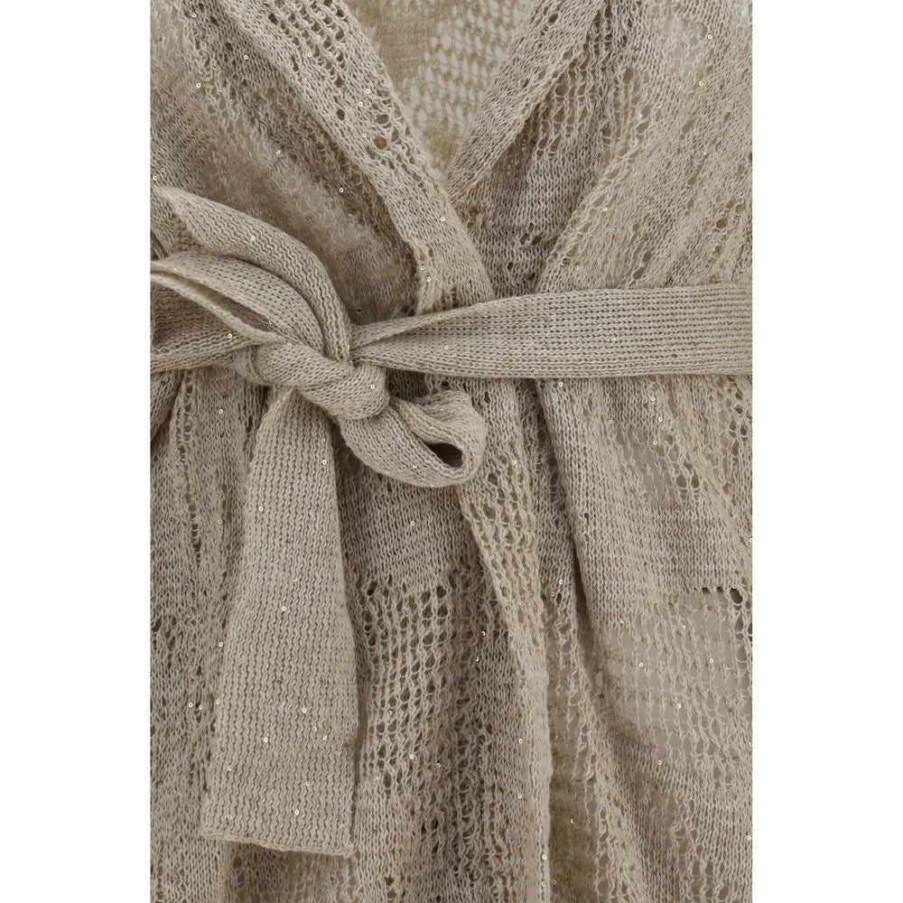 Brunello Cucinelli Beige Linen Cardigan - S