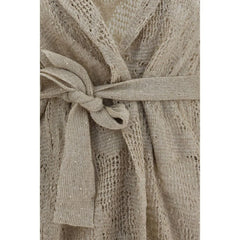 Brunello Cucinelli Beige Linen Cardigan - S