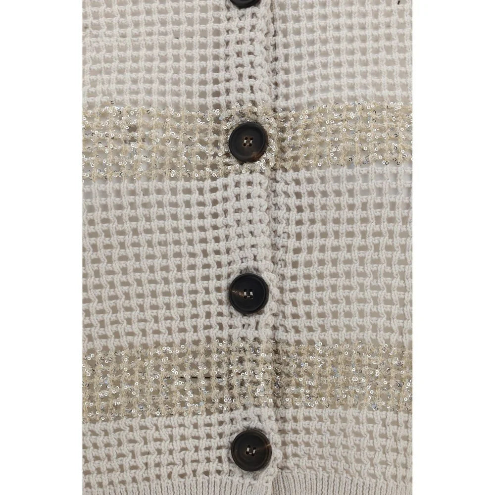Brunello Cucinelli Beige Linen Cardigan - S