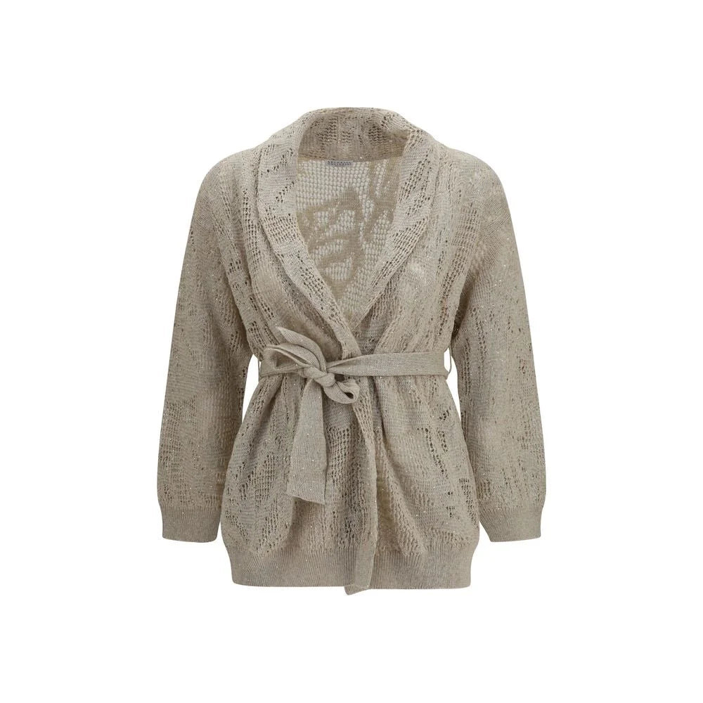 Brunello Cucinelli Beige Linen Cardigan - S