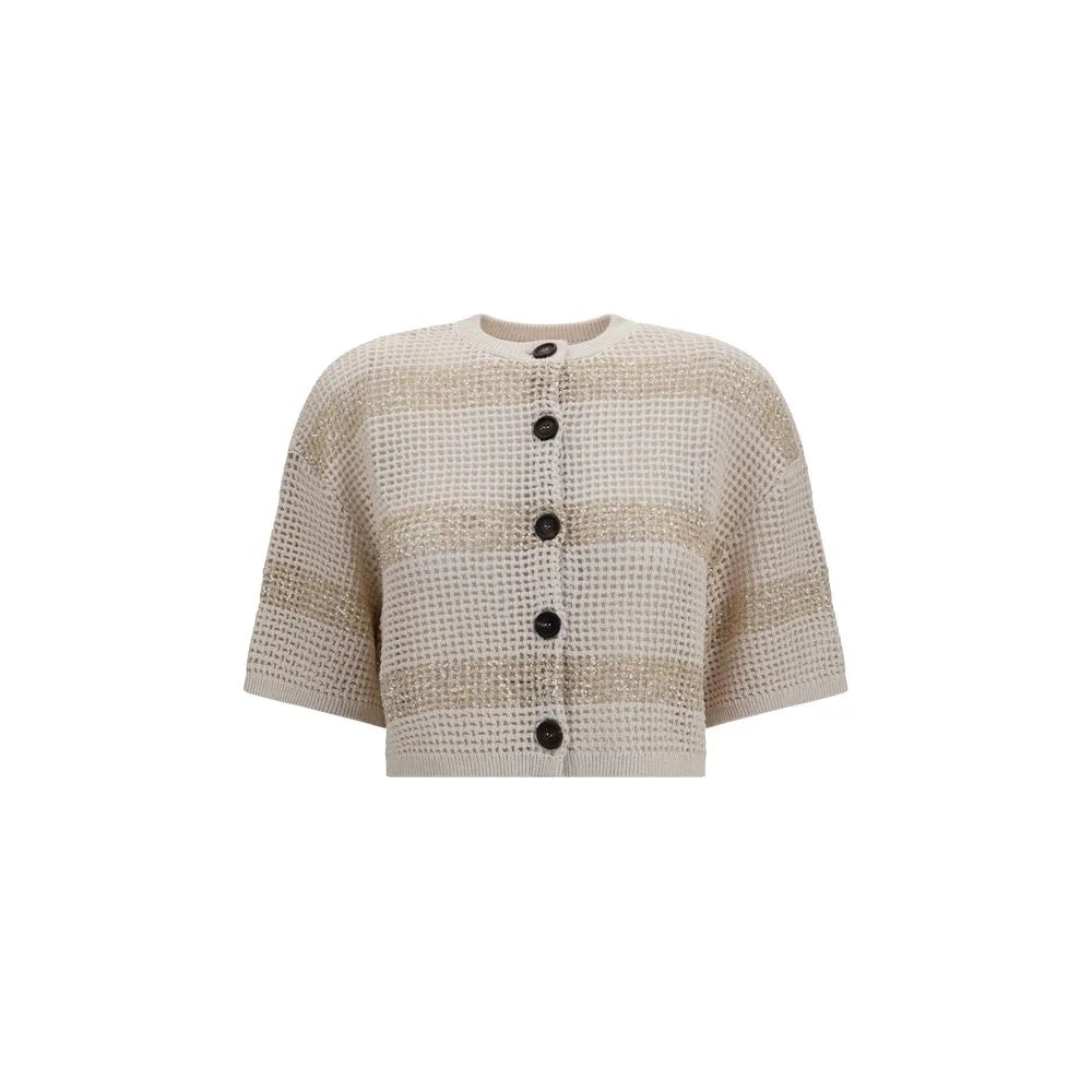 Brunello Cucinelli Beige Linen Cardigan - S