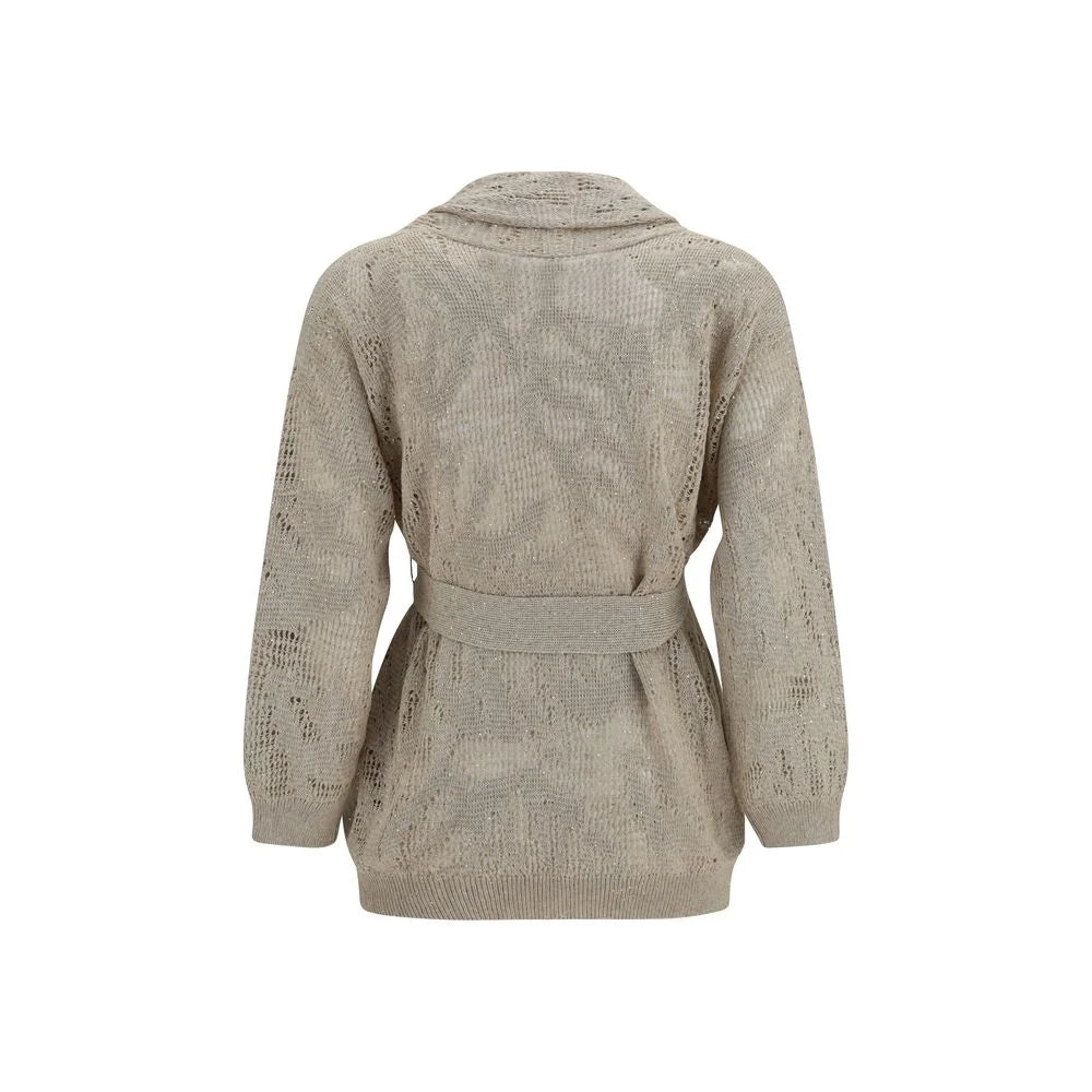 Brunello Cucinelli Beige Linen Cardigan - S