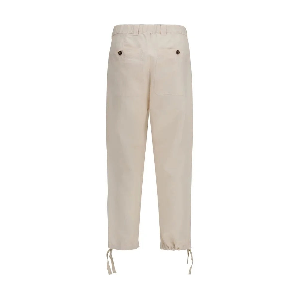 Brunello Cucinelli Beige Linen Casual Pants
