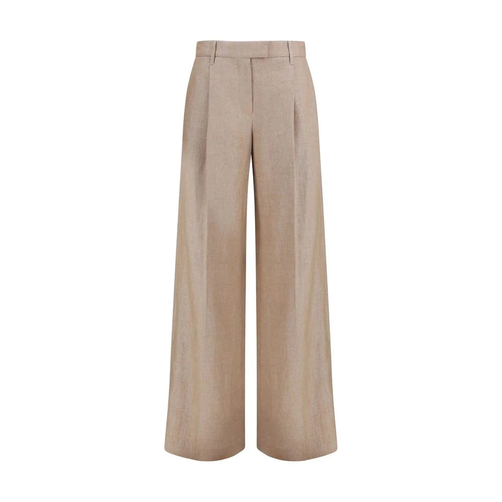 Brunello Cucinelli Beige Linen Casual Pants