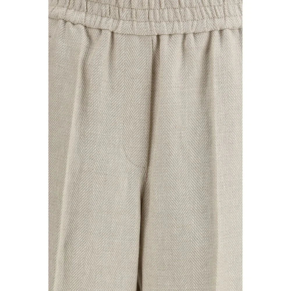 Brunello Cucinelli Beige Linen Casual Pants