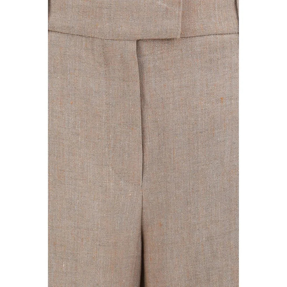 Brunello Cucinelli Beige Linen Casual Pants