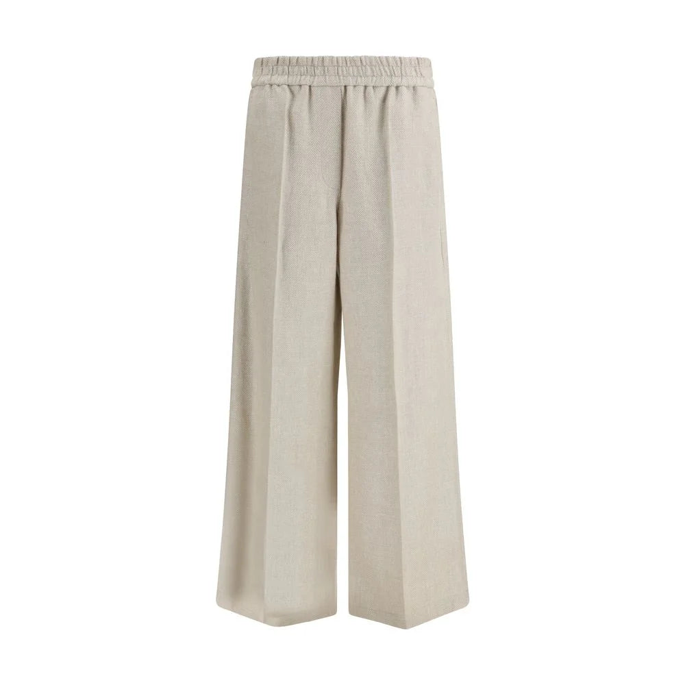 Brunello Cucinelli Beige Linen Casual Pants