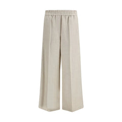 Brunello Cucinelli Beige Linen Casual Pants