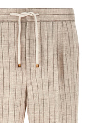 Brunello Cucinelli Beige Linen Casual Pants - IT50 | L