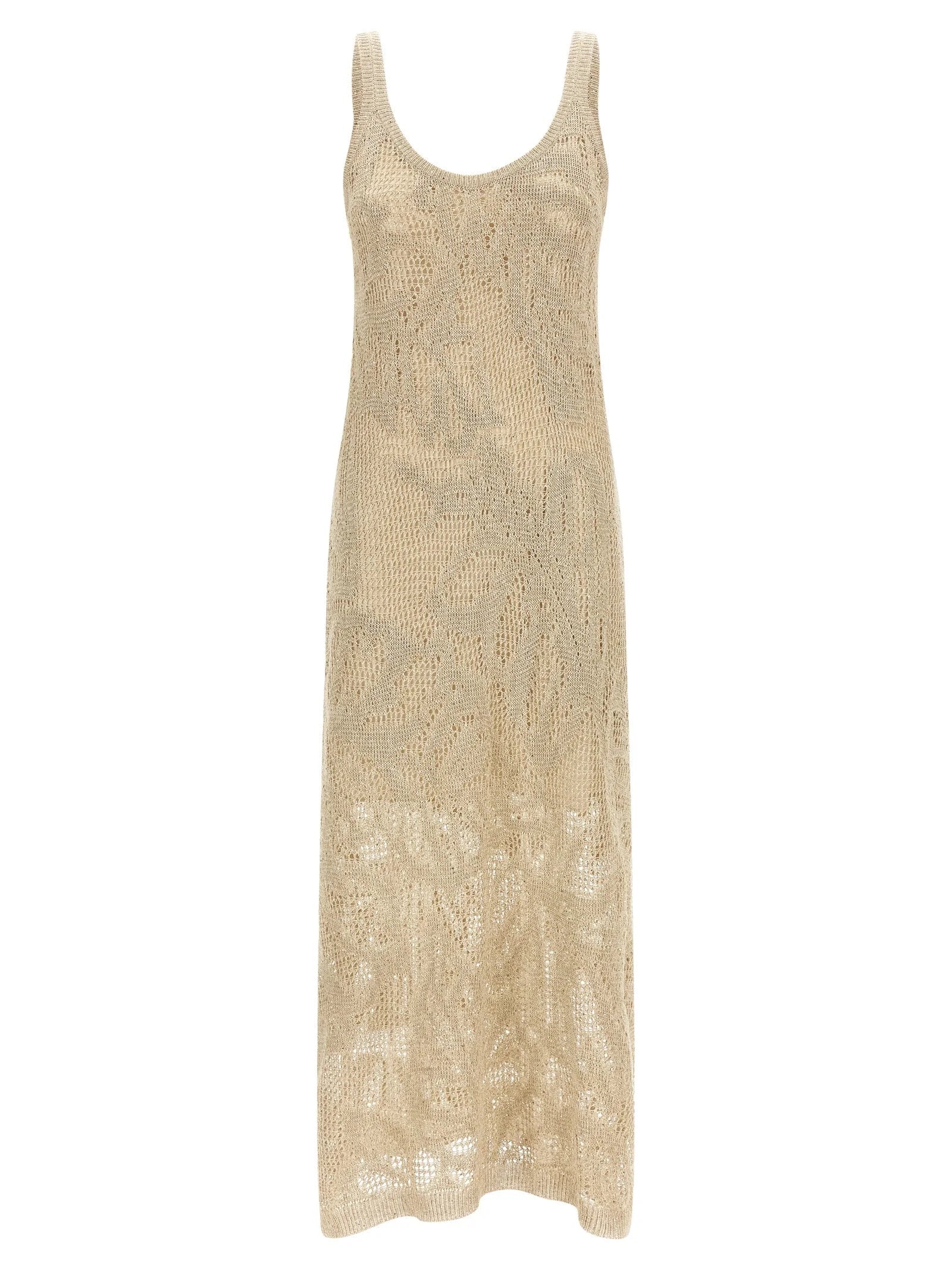 Brunello Cucinelli Beige Linen Long Dress