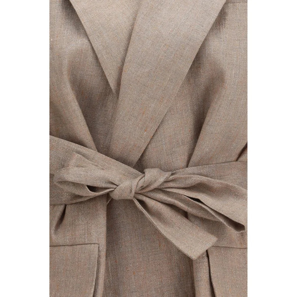 Brunello Cucinelli Beige Linen Sleveless Jacket - IT38 | S