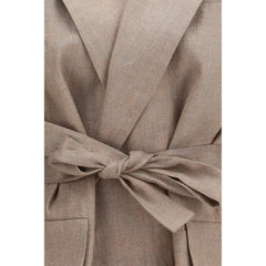 Brunello Cucinelli Beige Linen Sleveless Jacket - IT38 | S