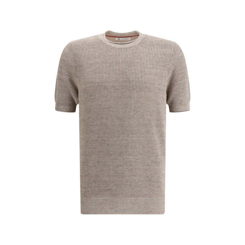 Brunello Cucinelli Beige Linen T-Shirt