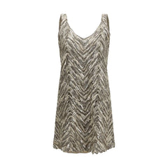Brunello Cucinelli Beige Paper Cocktail Dress