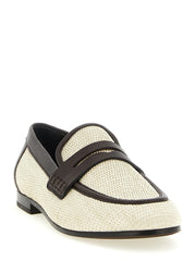 Brunello Cucinelli Beige Polyamide Slip-On Loafers