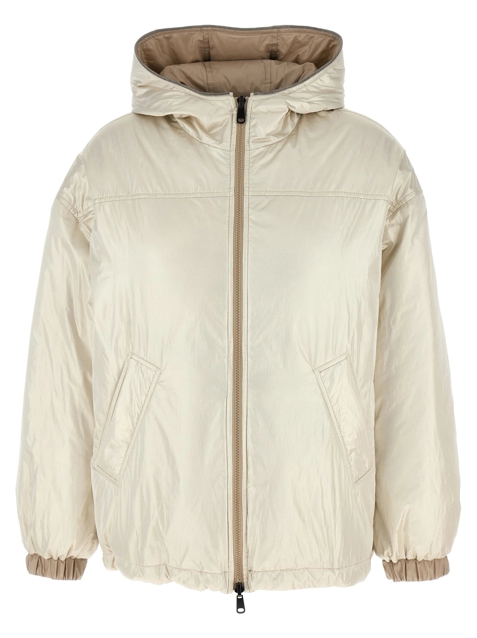 Brunello Cucinelli Beige Polyester Full-Length Jacket - IT44