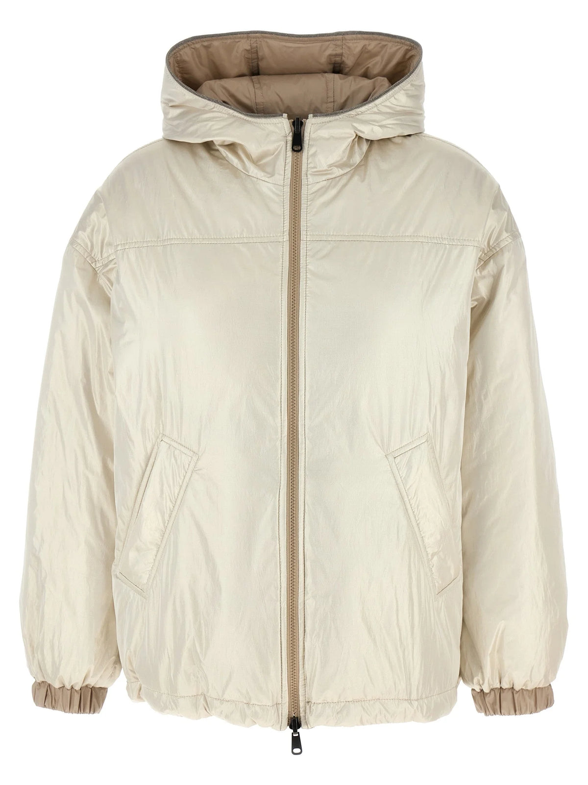 Brunello Cucinelli Beige Polyester Full-Length Jacket - IT44