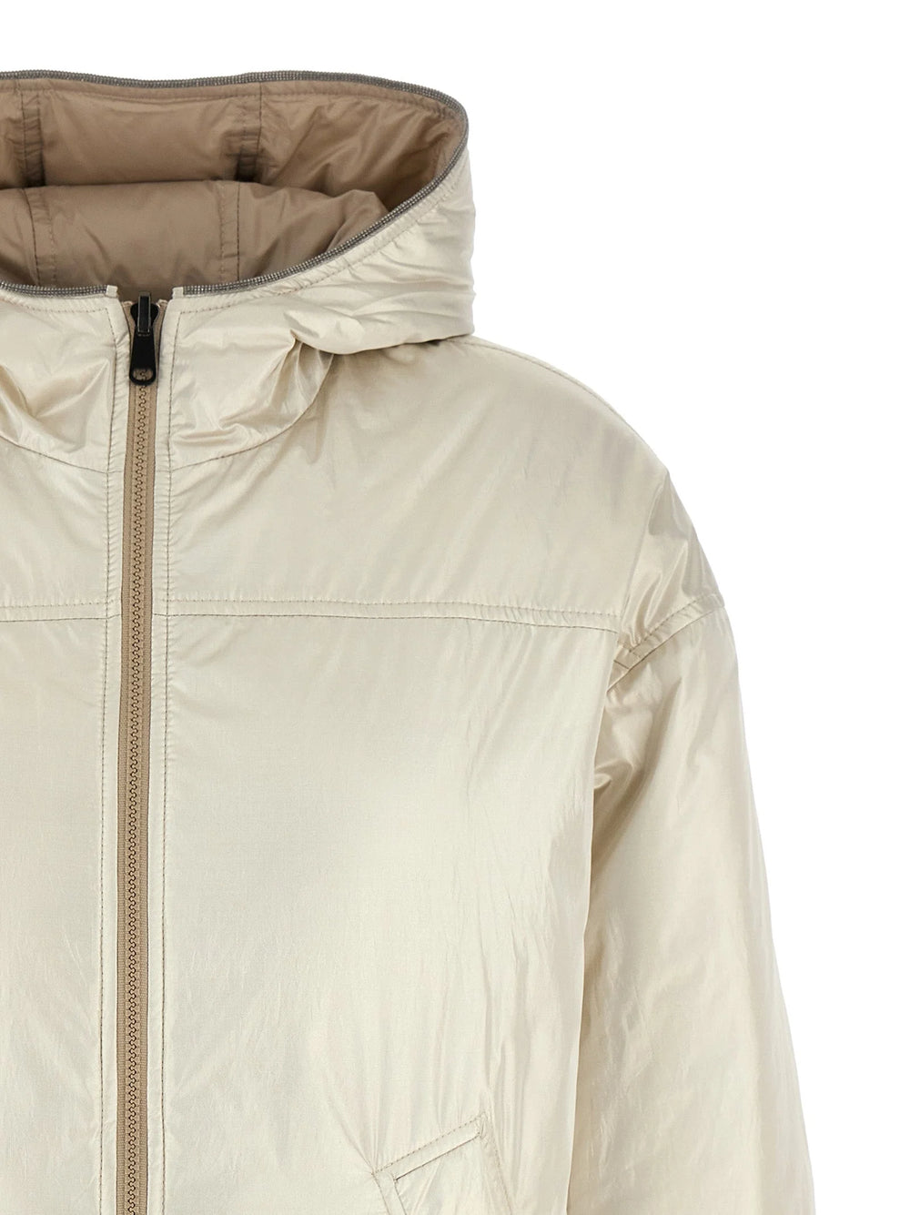 Brunello Cucinelli Beige Polyester Full-Length Jacket - IT44