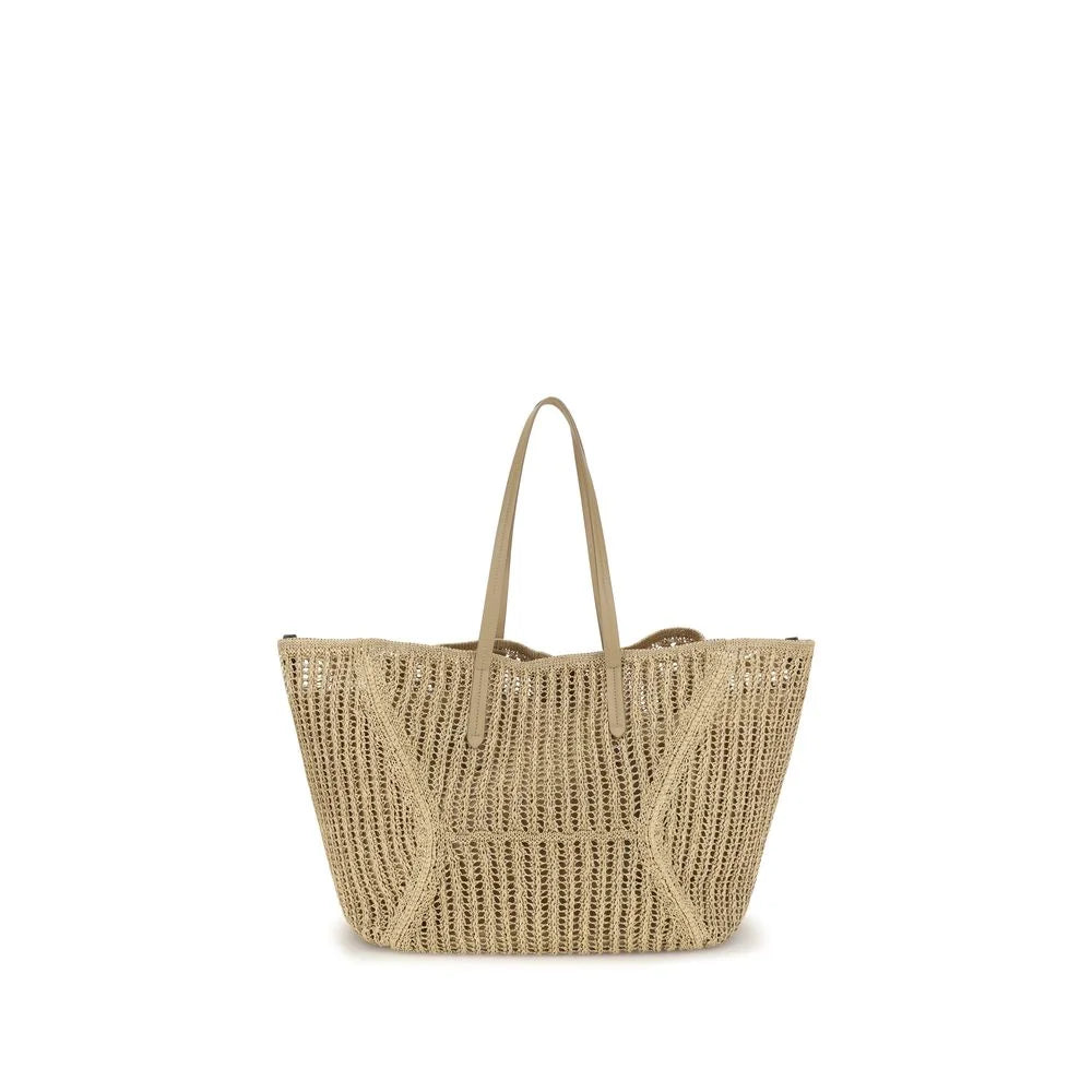 Brunello Cucinelli Handtasche, Beige, Raffia
