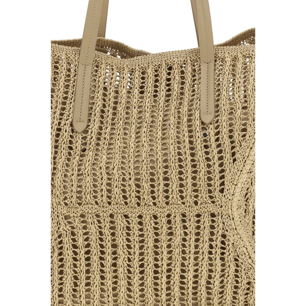 Brunello Cucinelli Handtasche, Beige, Raffia