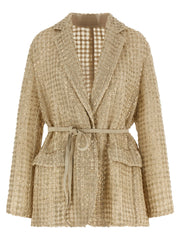 Brunello Cucinelli Beige Silk Blazer