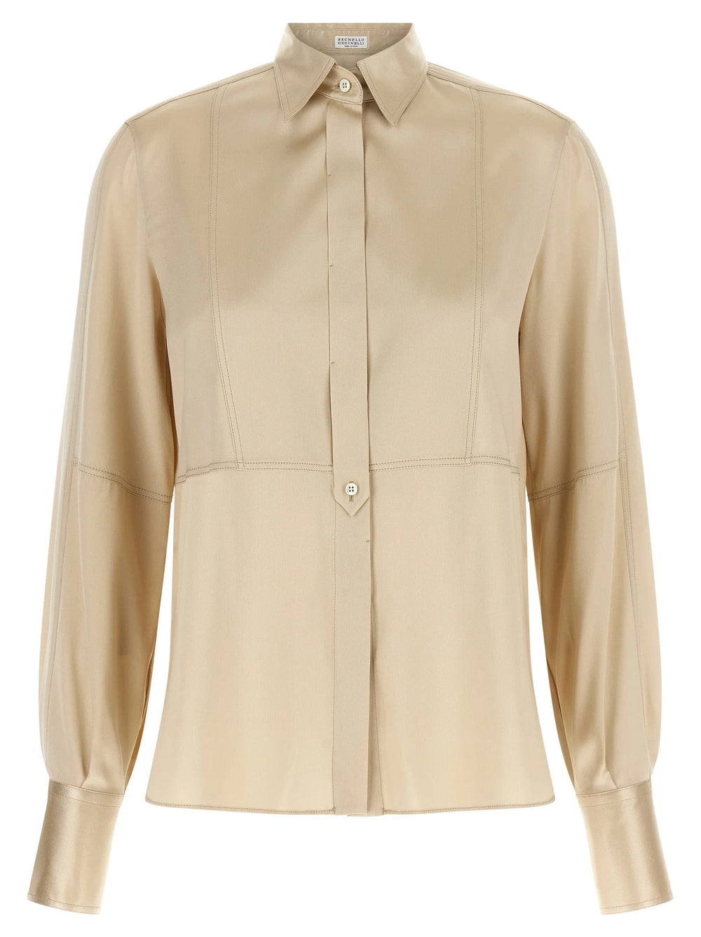 Brunello Cucinelli Beige Silk Blouse