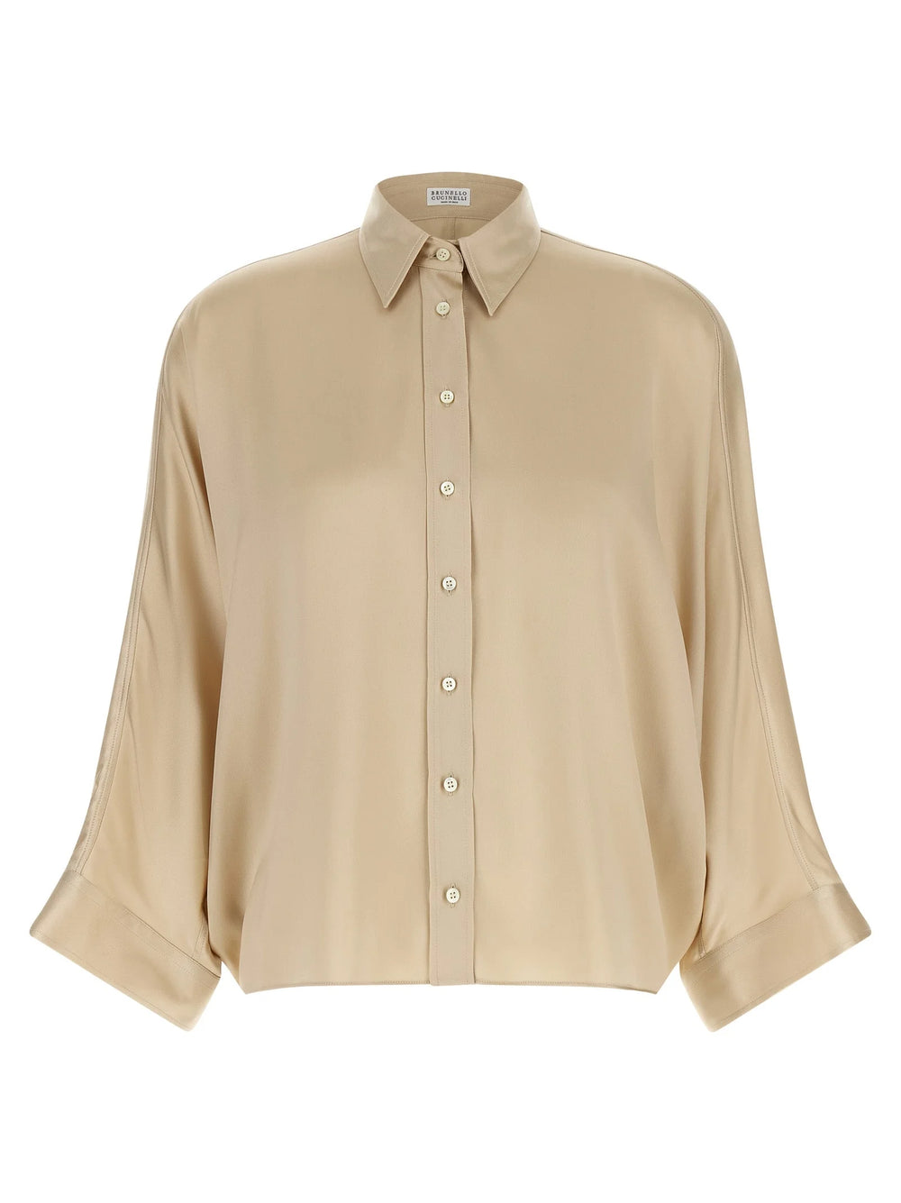 Brunello Cucinelli Beige Silk Blouse