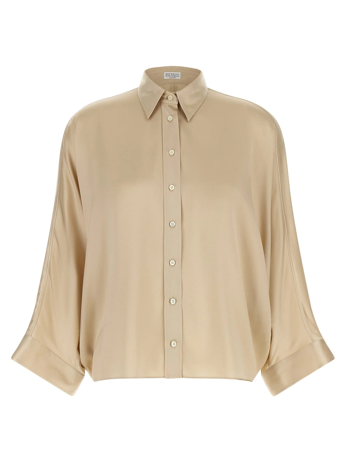 Brunello Cucinelli Beige Silk Blouse
