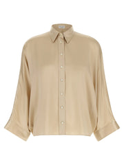Brunello Cucinelli Beige Silk Blouse