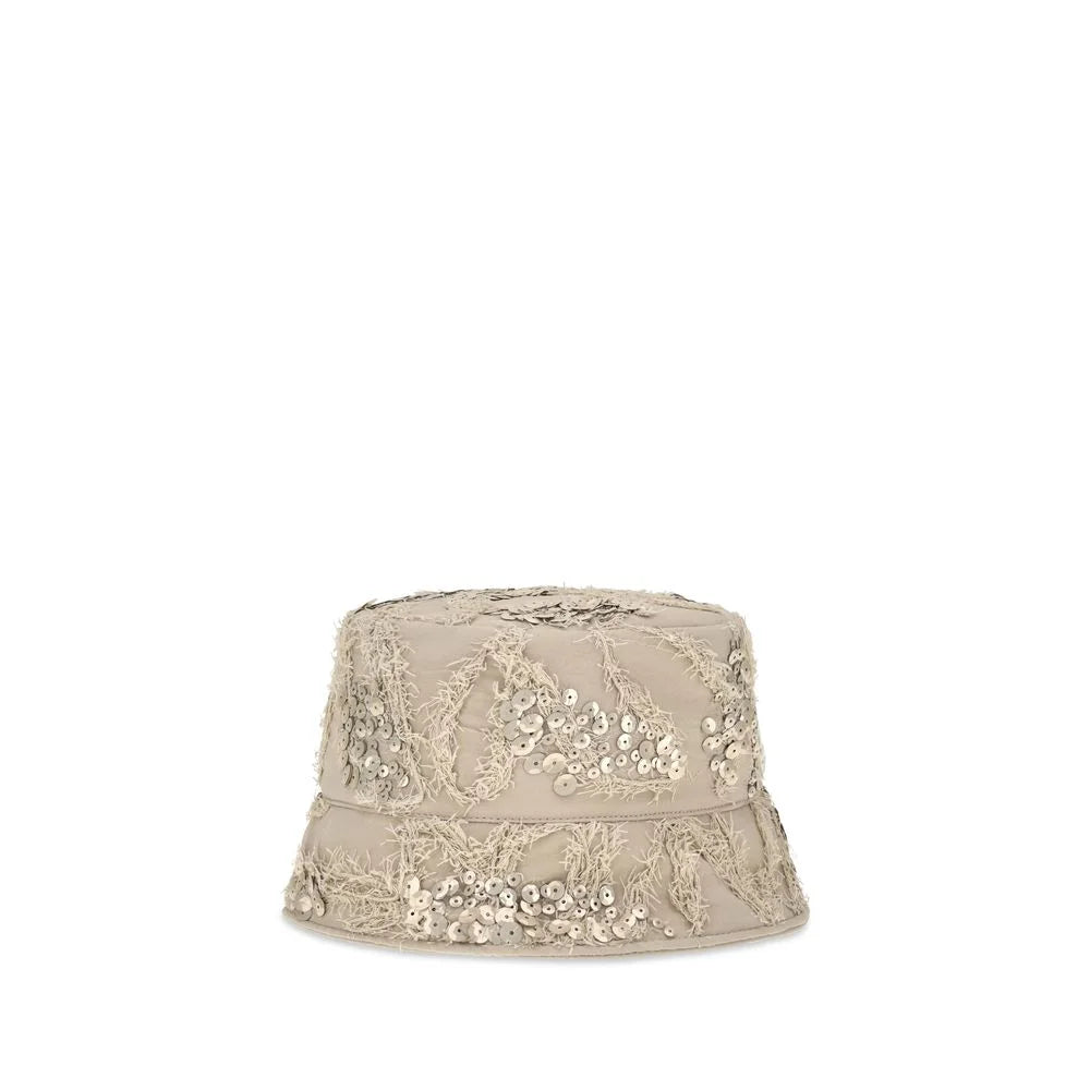 Brunello Cucinelli Beige Silk Bucket Hat