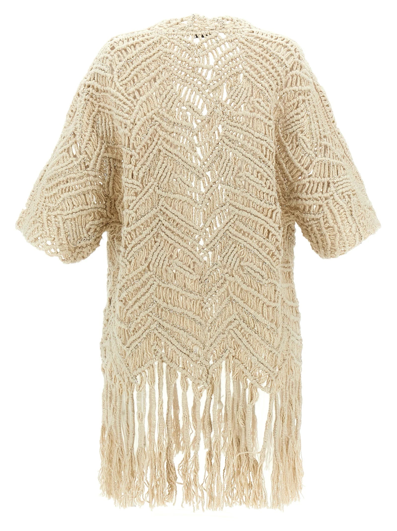 Brunello Cucinelli Beige Silk Cardigan - M