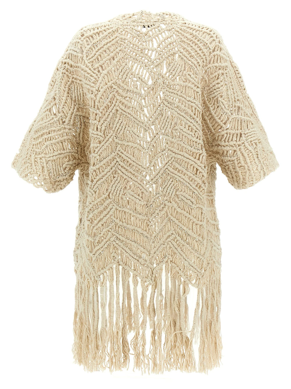 Brunello Cucinelli Beige Silk Cardigan - M
