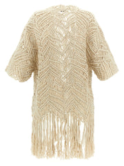 Brunello Cucinelli Beige Silk Cardigan - M