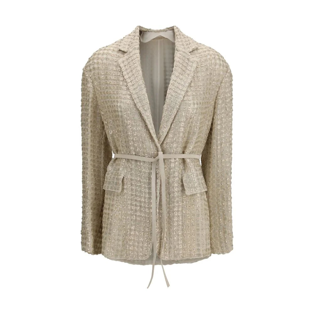Brunello Cucinelli Beige Silk Jackets And Coat - IT44 | L