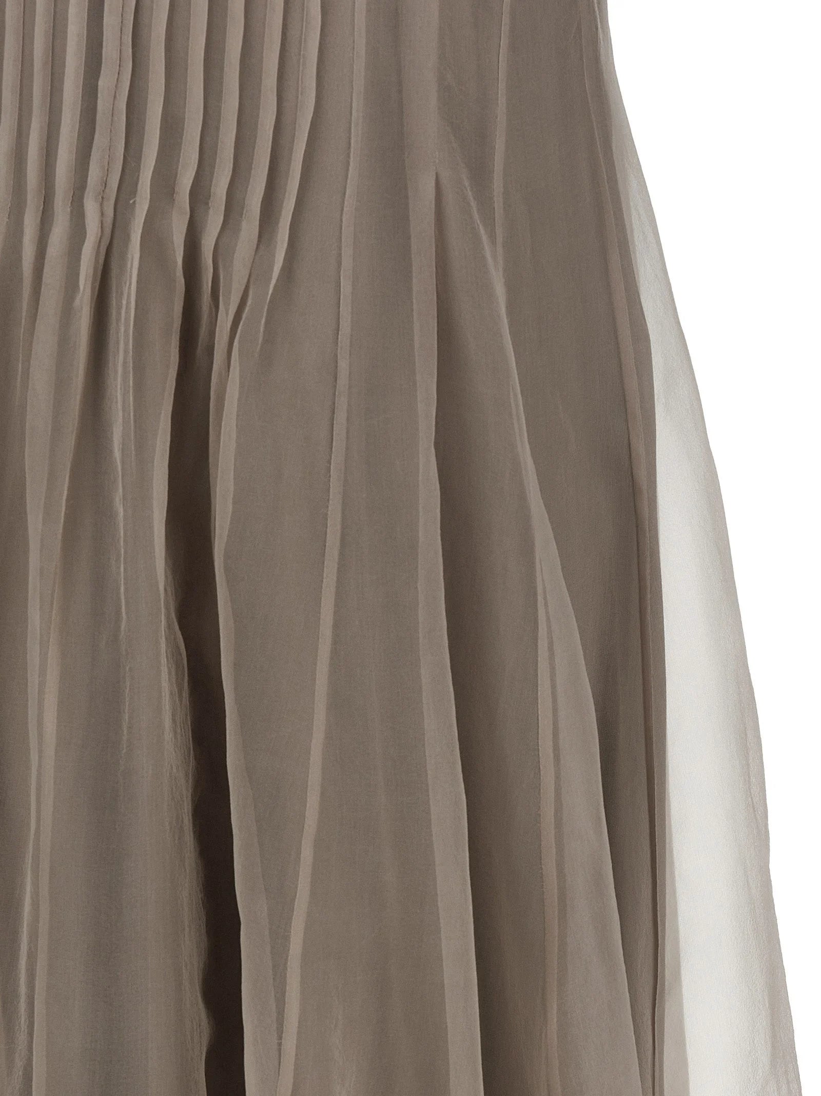 Brunello Cucinelli Beige Silk Long Dress - M