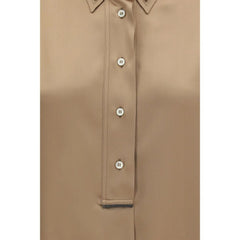 Brunello Cucinelli Beige Silk Shortsleeve Shirt