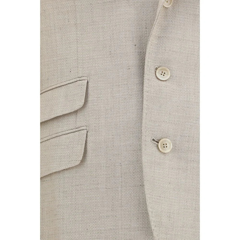 Brunello Cucinelli Beige Silk Two-Piece Suit