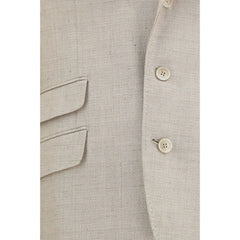 Brunello Cucinelli Beige Silk Two-Piece Suit