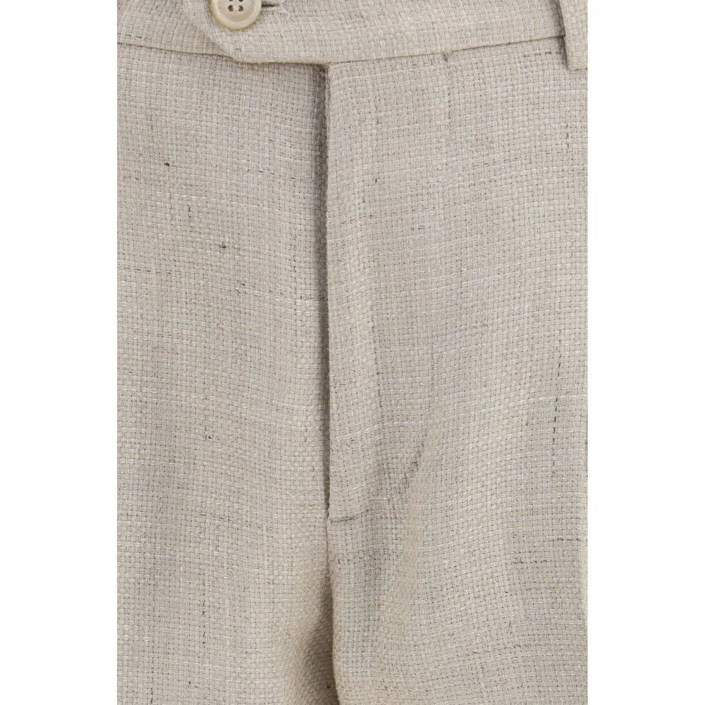 Brunello Cucinelli Beige Silk Two-Piece Suit