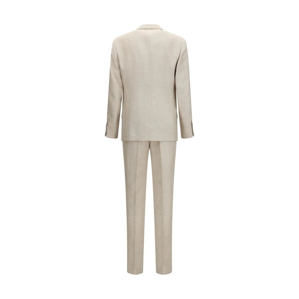Brunello Cucinelli Beige Silk Two-Piece Suit - IT48 | M