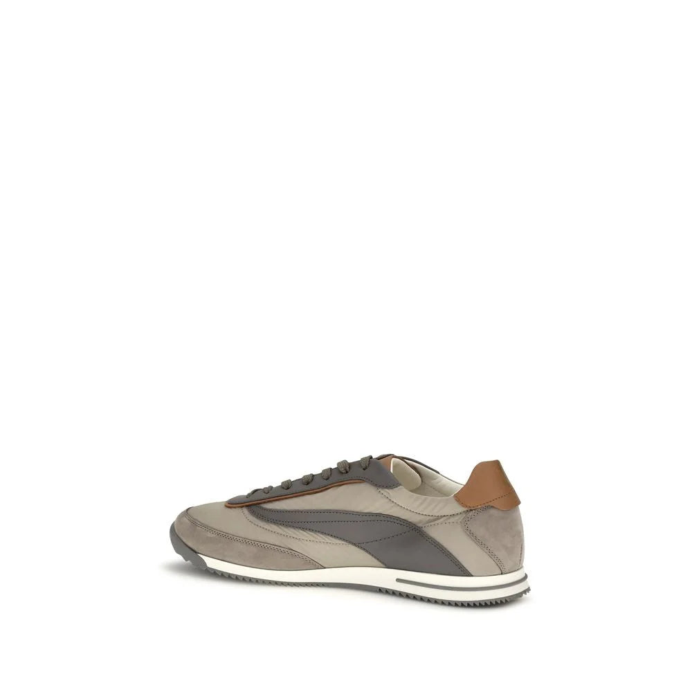 Brunello Cucinelli Beige Suede Leather Low Top Sneakers - EU42/US9